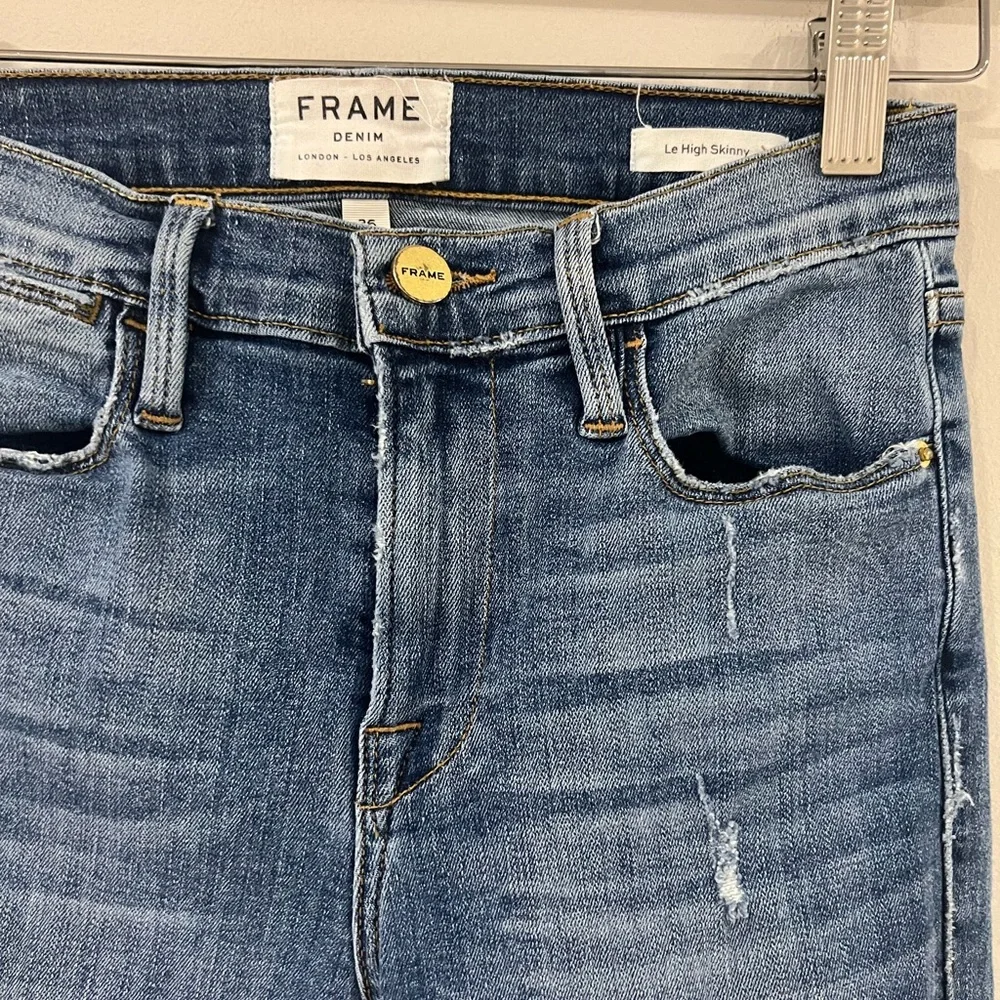 FRAME Denim Le High Skinny Jeans Size 26 Beaufort Blue High Rise Stretch